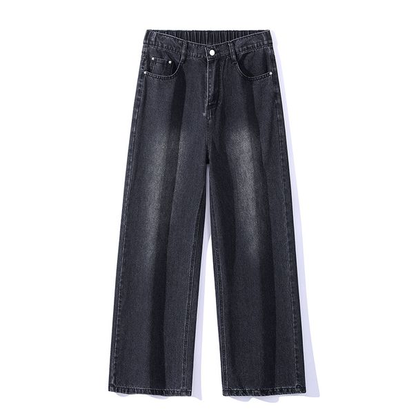 Nordmann Muqiu Clothing | Trendy Brand Fleece-Lined Thickened Washed Vintage Jeans Men's American High Street Loose Straight_mkmklike.com