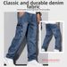 Men's Casual Straight Leg Jeans Mid Rise Multi Pocket Workwear Style American Retro Best Selling Pants_mkmklike.com
