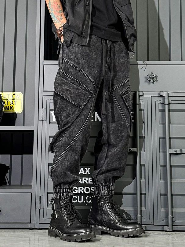 Men's Clothing Men's Heavyweight Washed Retro Workwear Jeans Spring Autumn Loose Fit Casual Versatile Wide Leg Functional Pants Trendy Brand Jogger_mkmklike.com