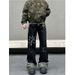 Men's Clothing High Street Graffiti Camouflage Patchwork Jeans Spring And Autumn Trousers_mkmklike.com