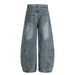 Trendy Personality Cartoon Embroidery Wide-Leg Scimitar Jeans For Men Vintage Washed Niche Design Silhouette Long Pants_mkmklike.com