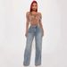 Wide-Leg Distressed Jeans For Women – Vintage Wash & Embroidered Detailing (Loose Fit, Comfortable & Stylish)_mkmklike.com
