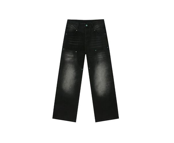 EF JEANS | 2025 Spring New American Retro Washed Wide Leg Straight Men's And Women's Loose Jeans_mkmklike.com