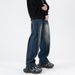 Nordmann American Retro Patchwork Workwear Jeans For Men, Autumn Winter New Casual Pants, Loose Wide-Leg Straight Long_mkmklike.com