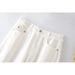 Women's High-Waisted Straight Leg Denim Jeans Style Pure Cotton White Loose Fitting Frayed Hem Trousers_mkmklike.com