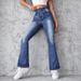 New European And American Embroidered High Waist Washed Fashion Flared Pants Trousers Women's Jeans Women_mkmklike.com