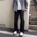 Nordmann Cleanfit Black Flared Jeans For Men Loose Straight Long American High Street Scimitar Pants Versatile Slimming_mkmklike.com