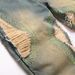 Men's Slim Straight Leg Jeans Trendy Retro Ripped Patchwork Embroidered Color Block Stylish American Denim_mkmklike.com