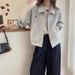 2025 Autumn Turn-Down Collar Regular Shoulder Sweatshirt For Women, Spring Plus Size Fashion Slimming European Style New_mkmklike.com