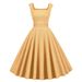 Women's Clothing collar sleeveless slim temperament high waist mid length skirt with big swing retro dress sleeves _mkmklike.com