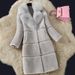 Sheepshear autumn and winter new spliced fur all-in-one mid-length imitation fox fur collar coat and fur jacket_mkmklike.com