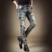 American Retro Heavy Industry Washed Tooling Jeans Men's Autumn Scraped Edging Trend Slim Long Pants Small Feet_mkmklike.com