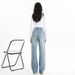 2024 Fall/Winter New Vintage Light-Colored Straight-Leg Jeans For Women, Loose Fit, Draped, Petite-Friendly,_mkmklike.com