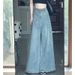 European American Style High Street Loose Denim For Women, New Spring And Autumn Skirt-pants, Retro Slimming Frayed_mkmklike.com