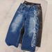 High Waist Straight Leg Jeans For Men With Whiskered Cat Whiskers Print Washed Design Loose Fit_mkmklike.com