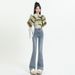 High-waisted Jeans Women, Autumn And Winter, Slim Fit, Stretchy, Flattering, Bootcut, Floor-length, Slightly Flared_mkmklike.com