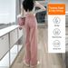 Dirty Pink Wide-leg Jeans For Women, 2026 Spring And Autumn New Style, High-waisted, Straight, Loose, Floor-length Pants_mkmklike.com