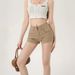 Large Size Spice Girl High Waist Double Button Hip Denim Shorts Women's 2026 Summer New Khaki Skinny Hip Hot Pants_mkmklike.com