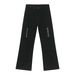 EF JEANS | 2024 New European And American High Street Zipper Splicing Fried Street Micro-speaker Straight Pure Black Jeans_mkmklike.com