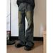 Nordmann Men's Flared Jeans Loose Straight Retro Washed Casual American High Street Trendy Brand Versatile Cool Long Pants_mkmklike.com