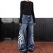 Men's High Street Retro Distressed Thorn Print Loose Wide Leg Jeans Hip Hop Floor Length Trousers_mkmklike.com