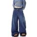 Cross-border European And American Style Women's New Curved Hem Jeans, Embroidered Multi-pocket Cargo Pants, Casual_mkmklike.com