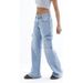 "Women's Oversized Cargo Jeans – High-Waisted Relaxed Fit With Flap Pockets (Streetwear Aesthetic, Unisex Appeal, 90s Retro Revival)"_mkmklike.com