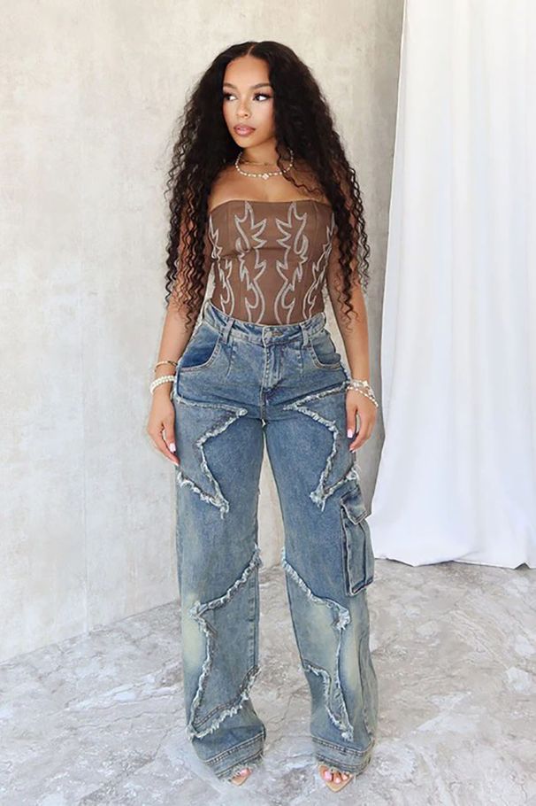Women's Clothing Jeans Autumn And Winter New Star Tassel Raw Edge Loose Straight Casual Pants Women_mkmklike.com