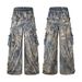 Unisex Vintage Tie-Dye Cargo Pants – Double Waistband Distressed Denim-Look Trousers (S-XL) – Oversized 90s Hip Hop Streetwear With Faded Gradient_mkmklike.com