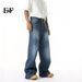 EF JEANS | 2025 Spring New Hong Kong Style Fashion Old Retro Casual Versatile Drape Floor Mopping Jeans_mkmklike.com