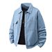 Men's Clothing Spring And Autumn New Denim Jacket For Men Trendy Simple Handsome Top Solid Color Slim Lapel Japanese Style Fresh Jacket For Men_mkmklike.com