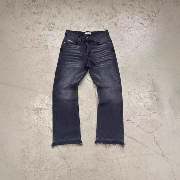 Men's Vintage Washed Straight-Leg Jeans – High-Street Distressed Denim Pants (Black/Light Blue/Gray)_mkmklike.com