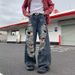 Men's Street Style Hip Hop Ripped Jeans Trendy Brand Washed Loose Casual Straight Leg Oversize Wide Leg Pants_mkmklike.com