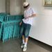 Summer American Vibe Style Splicing Design Denim Shorts Men And Women Loose High Street Wide-leg Versatile Five-point Medium Pants Tide_mkmklike.com