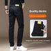 High-end Four-way Stretch Loose-fit High Elasticity, Pure Original Color, Straight-leg Jeans, Colorfast Men's Trousers_mkmklike.com