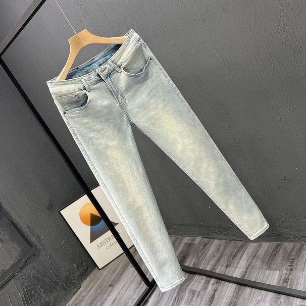 "Slim-Fit Stretch Jeans – Tailored Cropped Denim For Modern Minimalists (28-36, Dark Wash/Black)"_mkmklike.com