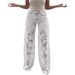 High Waisted Straight Leg Denim Jeans For Women Patchwork Hollowed Out Lace Design Style_mkmklike.com