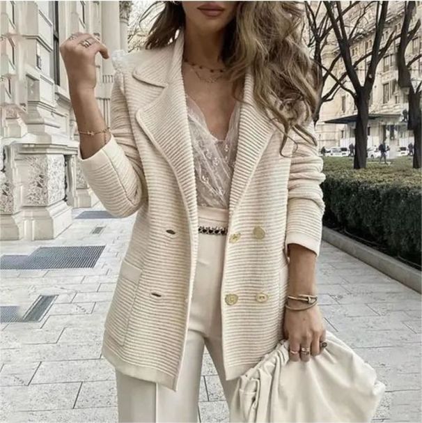 Women's Clothing Short Casual Knitted Tops Long Sleeve Jacket Coat_mkmklike.com