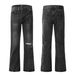 Men's Clothing Vintage Black-Gray Distressed Flared Jeans For Men & Women – High Waist, Loose Fit, Slimming Straight Leg Denim Pants_mkmklike.com