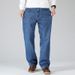 Pure Cotton Denim Men's Spring And Summer New Loose And Fattened Plus Size Jeans Men's Foreign Trade Large Straight Jeans Men_mkmklike.com