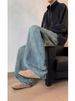 American High Street Curved Jeans Men's Autumn Trendy Brand Loose Casual Pants, Cool Stylish Patchwork, Washed And Worn_mkmklike.com