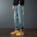 Style Wahed Vintage Straight-Leg Jean For Men Spring Autumn Looe Fit European And American High Street Vibe Long_mkmklike.com