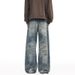 LKTM Men's Retro Washed Distressed Whiskered Loose Fit Jeans Unisex Vintage Style_mkmklike.com