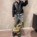 Vintage Camo Cargo Jeans For Men - Parisian Streetwear Style Loose Fit Hip Hop Denim Pants With Patchwork Design_mkmklike.com