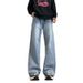 Light Blue American Retro Straight Leg Jeans Men's Clean Fit Slightly Flared Pants Spring Style Cool Sophisticated_mkmklike.com