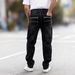 Men's Clothing Style Men's Jeans, New Style Stretch Black Men's Jeans, Slim Fit, Paint Painted Men's Jeans, Trendy And Unique Pants._mkmklike.com