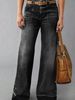 K New Women's Straight Leg Loose Versatile Denim Jeans_mkmklike.com