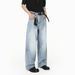 Men's Clothing Cleanfit Retro Washed Flow Jeans Loose Wide Leg Straight Leg Pants Clothing Denim_mkmklike.com