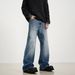 Men's Clothing High Street Design Lightning Pattern Jeans Men's Trendy Loose Straight Versatile Wide Leg Long Pants_mkmklike.com