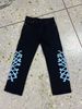 New Arrival Men's Straight Leg Pants Blue Printed Loose Fit Jeans Style_mkmklike.com